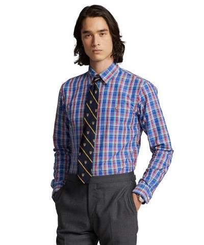 Men's Classic-Fit Plaid Performance Shirt Royal/Deep Pink Multi $74.00 Shirts