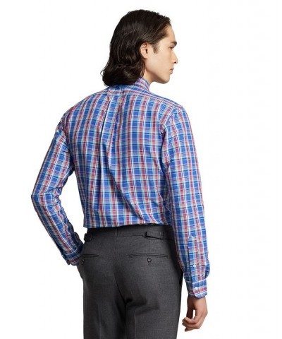 Men's Classic-Fit Plaid Performance Shirt Royal/Deep Pink Multi $74.00 Shirts