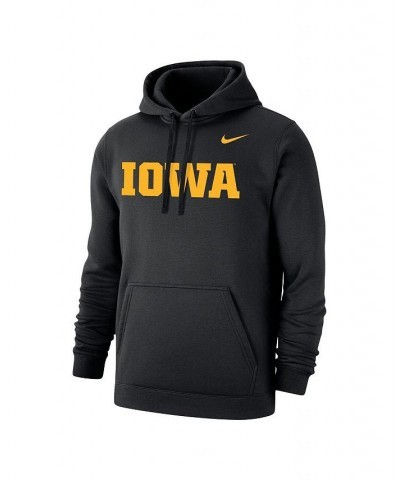 Men's Black Iowa Hawkeyes Wordmark Logo Club Pullover Hoodie $39.95 Sweatshirt