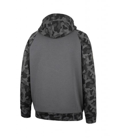 Men's Charcoal Texas Longhorns OHT Military-Inspired Appreciation Camo Stack Raglan Pullover Hoodie $32.50 Sweatshirt