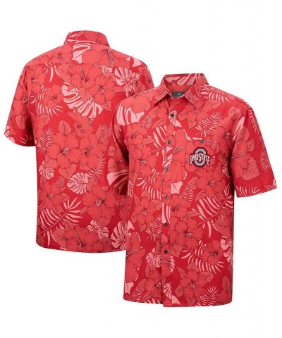 Men's Scarlet Ohio State Buckeyes The Dude Camp Button-Up Shirt $40.00 Shirts