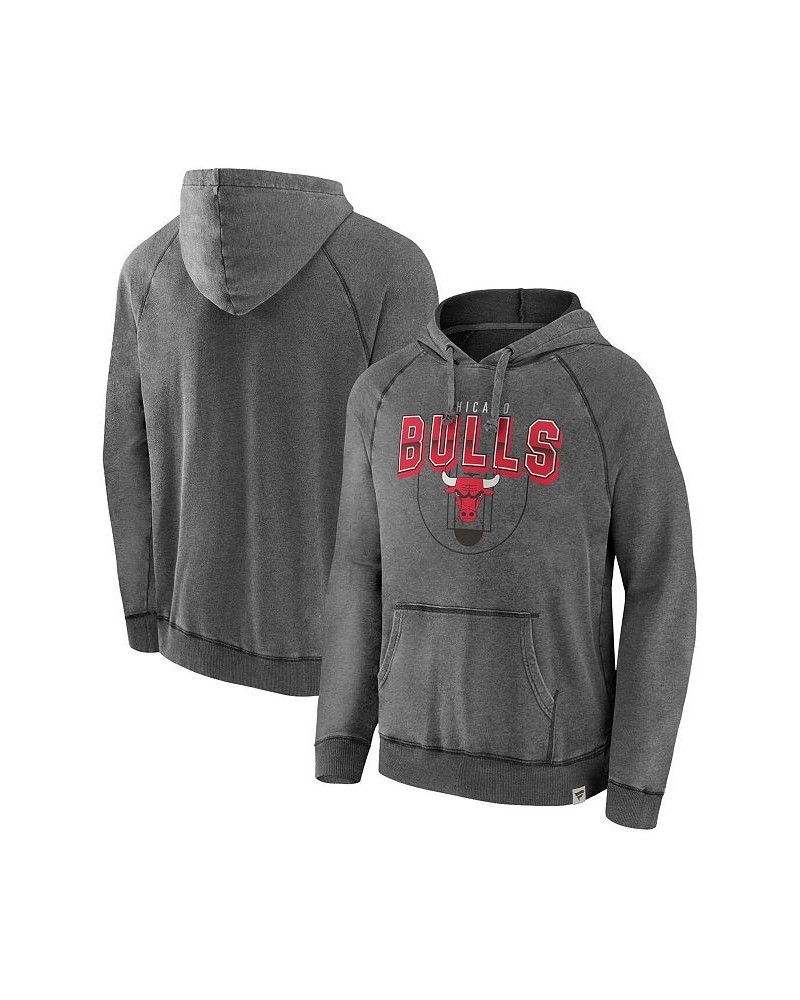 Men's Branded Gray Chicago Bulls Acquisition True Classics Vintage-Like Snow Wash Pullover Hoodie $32.85 Sweatshirt