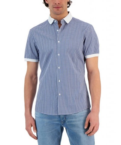 Men's Slim-Fit Short-Sleeve Gingham Shirt PD04 $51.74 Shirts