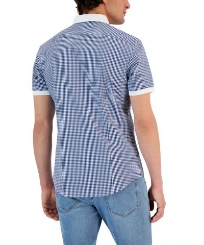 Men's Slim-Fit Short-Sleeve Gingham Shirt PD04 $51.74 Shirts