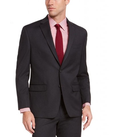 Men's Classic-Fit Suit Separates Charcoal Sharkskin $53.90 Suits