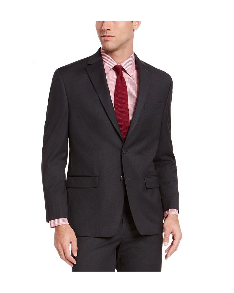 Men's Classic-Fit Suit Separates Charcoal Sharkskin $53.90 Suits