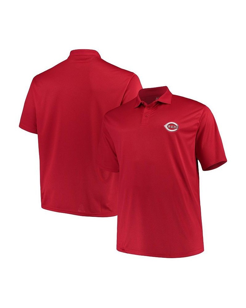 Men's Red Cincinnati Reds Big and Tall Solid Birdseye Polo Shirt $23.64 Polo Shirts