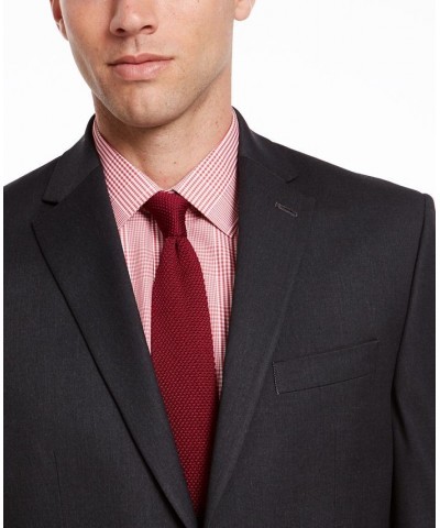 Men's Classic-Fit Suit Separates Charcoal Sharkskin $53.90 Suits