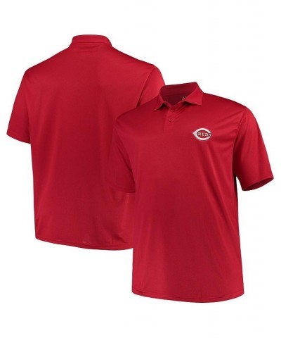 Men's Red Cincinnati Reds Big and Tall Solid Birdseye Polo Shirt $23.64 Polo Shirts