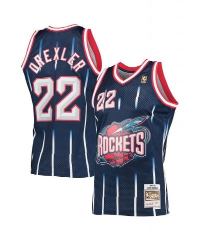 Men's Clyde Drexler Navy Houston Rockets 1996-97 Hardwood Classics Swingman Jersey $34.41 Jersey