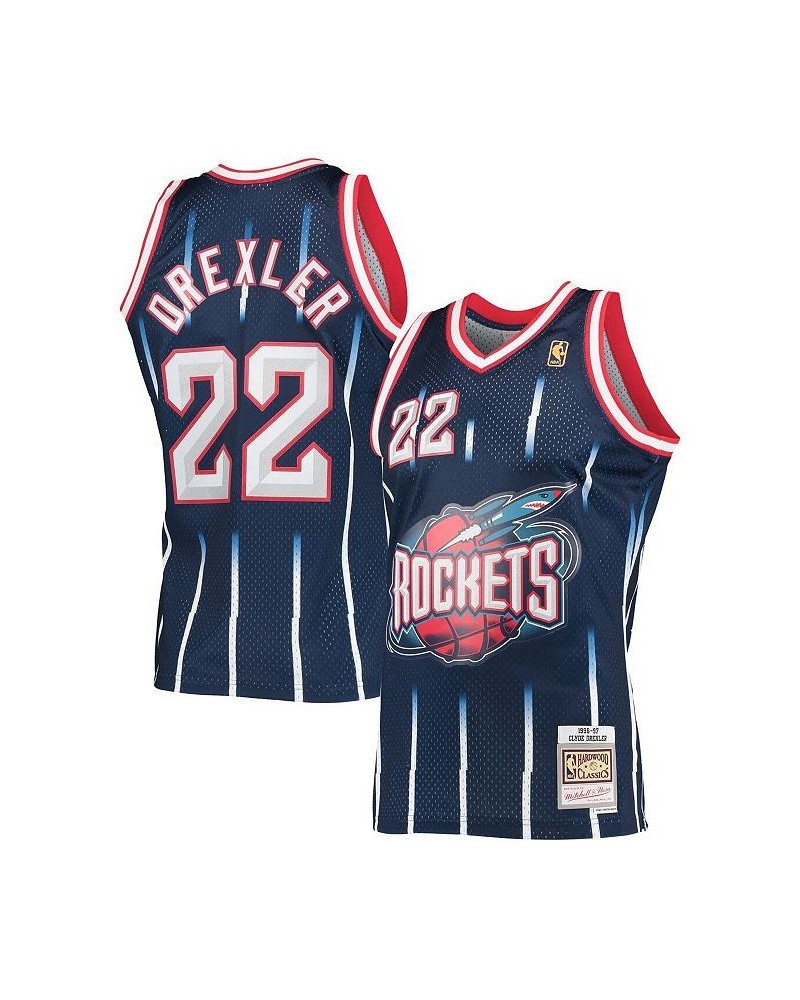 Men's Clyde Drexler Navy Houston Rockets 1996-97 Hardwood Classics Swingman Jersey $34.41 Jersey