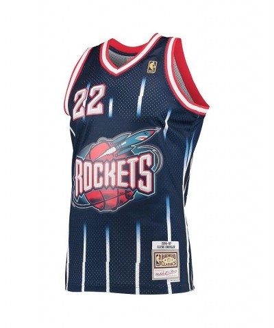 Men's Clyde Drexler Navy Houston Rockets 1996-97 Hardwood Classics Swingman Jersey $34.41 Jersey