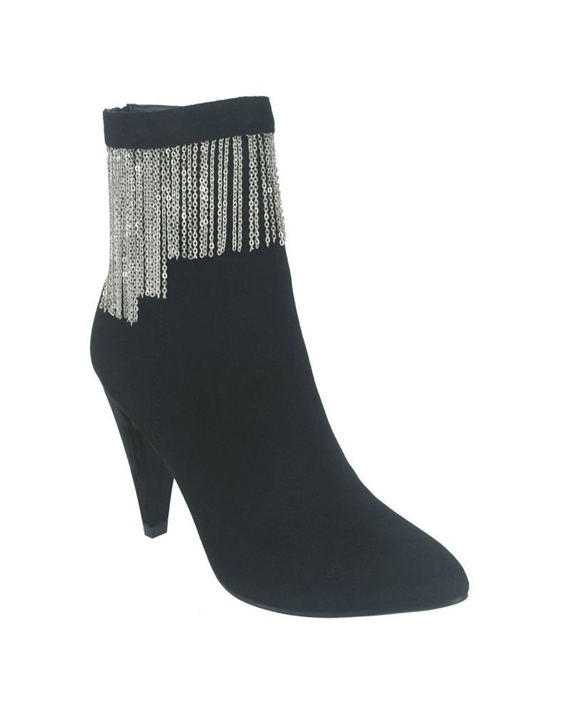 Women's Toledo I Chain Fringe Ankle Boot with Memory Foam Black $38.85 Shoes