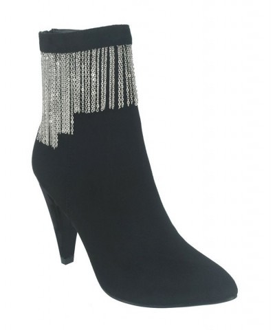 Women's Toledo I Chain Fringe Ankle Boot with Memory Foam Black $38.85 Shoes