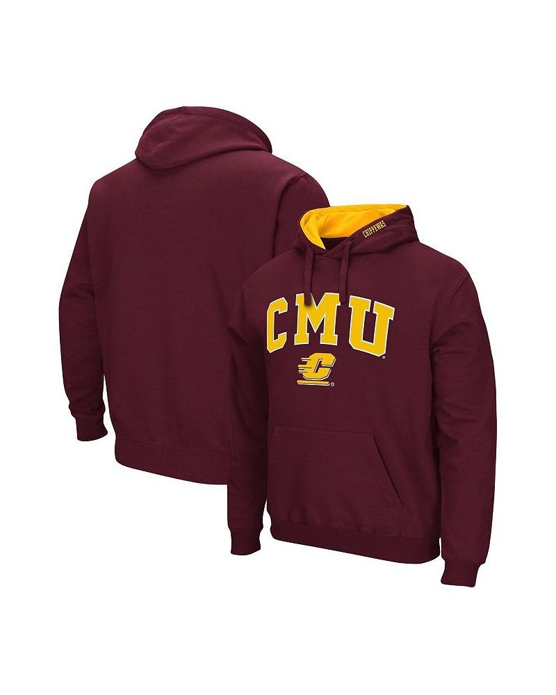 Men's Maroon Cent. Michigan Chippewas Arch and Logo Pullover Hoodie $32.44 Sweatshirt