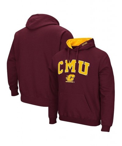 Men's Maroon Cent. Michigan Chippewas Arch and Logo Pullover Hoodie $32.44 Sweatshirt