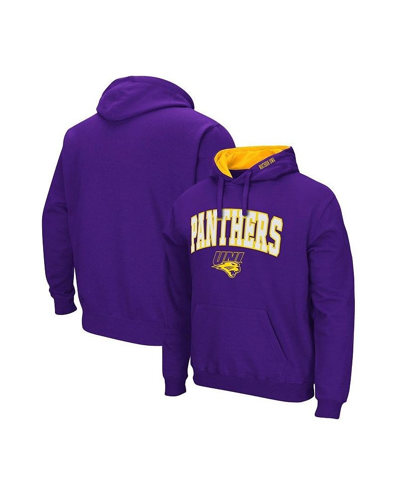 Men's Purple Northern Iowa Panthers Arch and Logo Pullover Hoodie $27.50 Sweatshirt