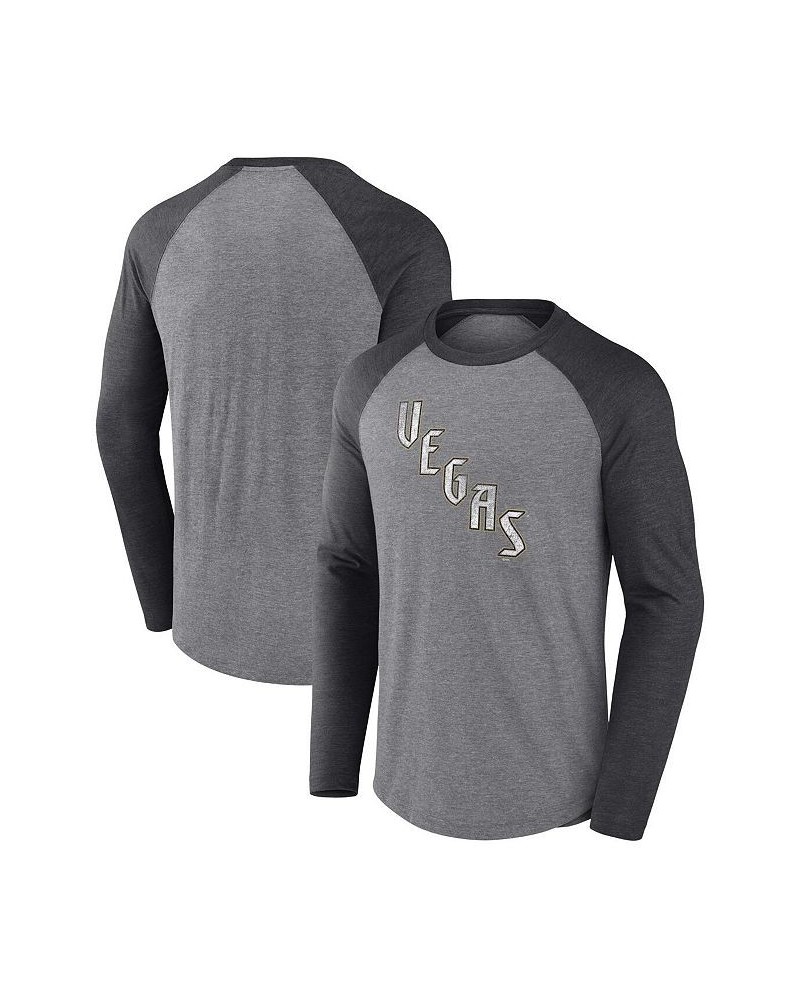 Men's Branded Heather Gray, Black Vegas Golden Knights Special Edition 2.0 Long Sleeve Raglan T-shirt $24.07 T-Shirts