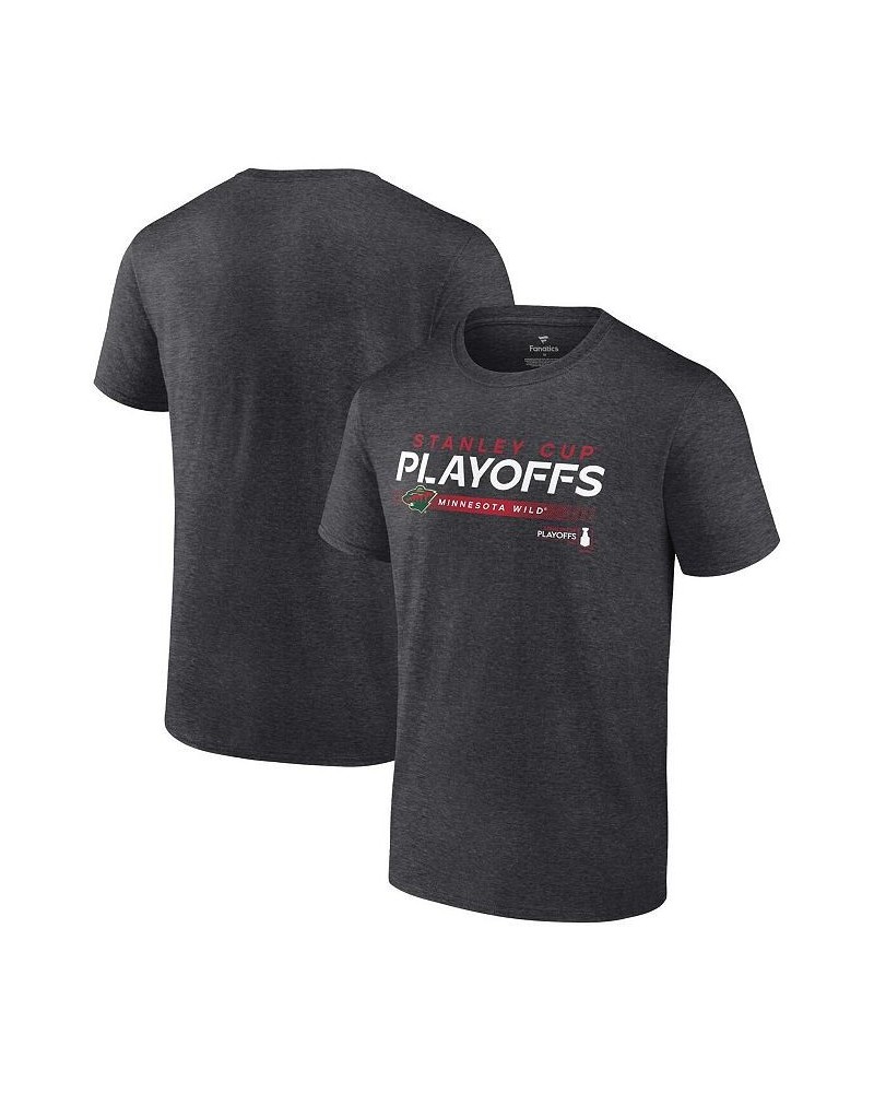 Men's Branded Charcoal Minnesota Wild 2022 Stanley Cup Playoffs Playmaker T-shirt $20.15 T-Shirts