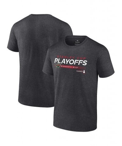 Men's Branded Charcoal Minnesota Wild 2022 Stanley Cup Playoffs Playmaker T-shirt $20.15 T-Shirts