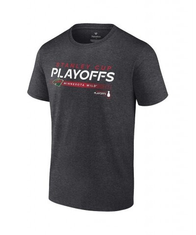 Men's Branded Charcoal Minnesota Wild 2022 Stanley Cup Playoffs Playmaker T-shirt $20.15 T-Shirts