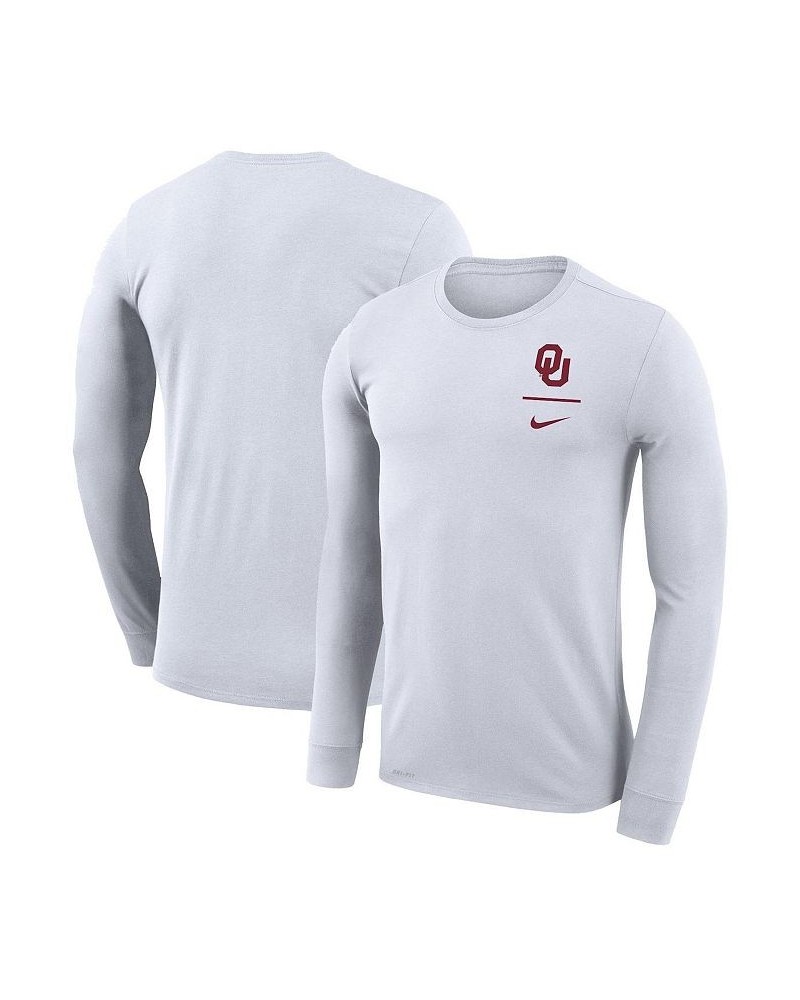 Men's White Oklahoma Sooners Logo Stack Legend Performance Long Sleeve T-shirt $28.04 T-Shirts