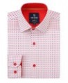 Men's Slim Fit Performance Long Sleeve Printed Dress Shirt PD01 $21.60 Dress Shirts