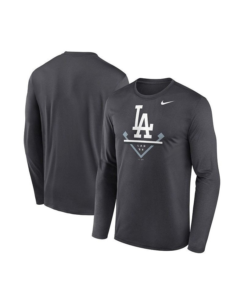 Men's Anthracite Los Angeles Dodgers Icon Legend Performance Long Sleeve T-shirt $27.50 T-Shirts