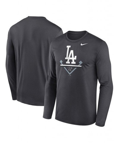 Men's Anthracite Los Angeles Dodgers Icon Legend Performance Long Sleeve T-shirt $27.50 T-Shirts