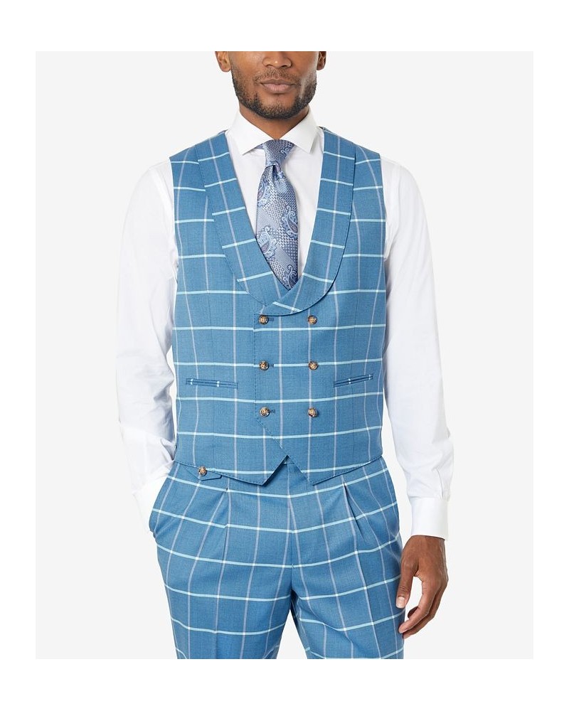 Men's Classic-Fit Wool Blend Suit Vest Blue $28.49 Suits