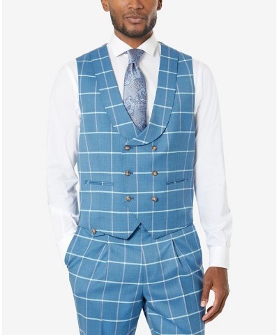 Men's Classic-Fit Wool Blend Suit Vest Blue $28.49 Suits