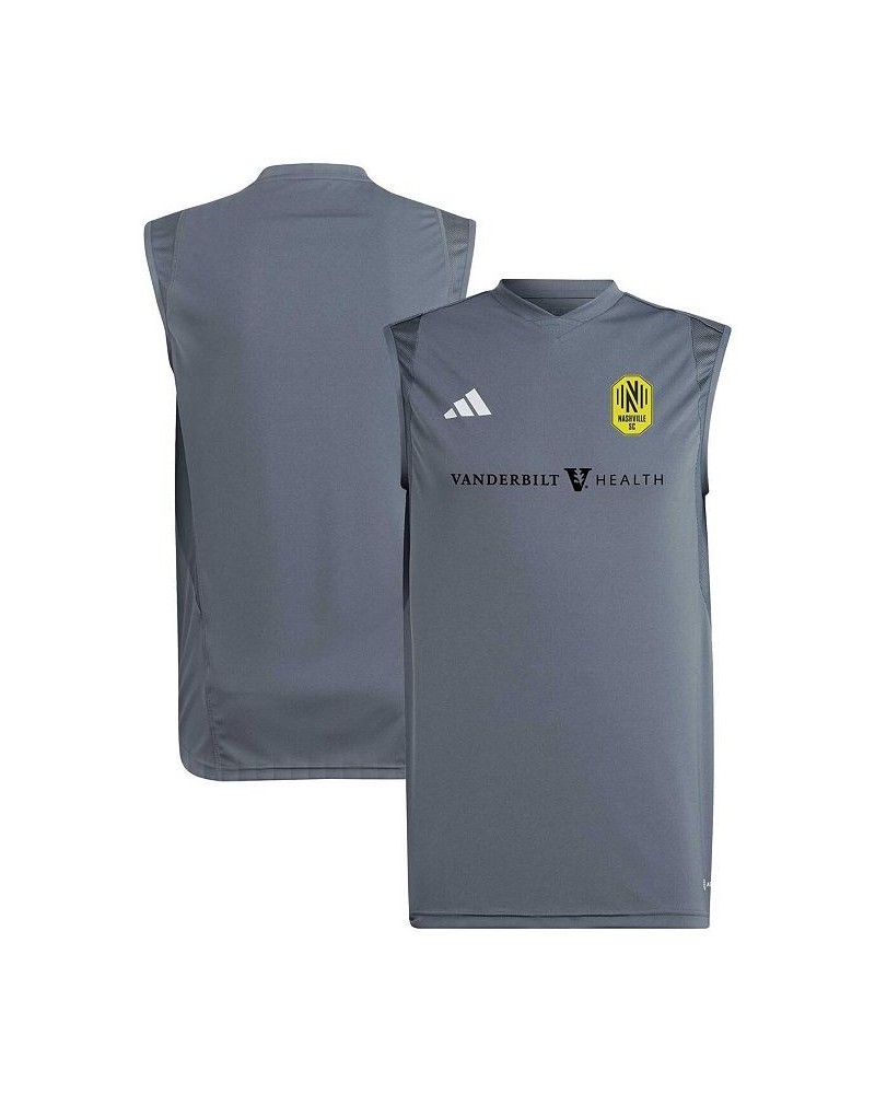 Men's Gray Nashville SC 2023 On-Field Sleeveless Training Jersey $27.60 Jersey