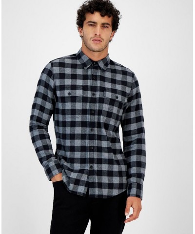 Men's Check Flannel Shirt Black $13.93 Shirts