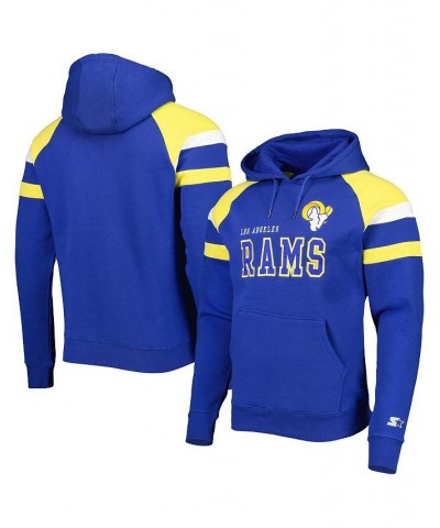 Men's Royal Los Angeles Rams Draft Fleece Raglan Pullover Hoodie $42.40 Sweatshirt