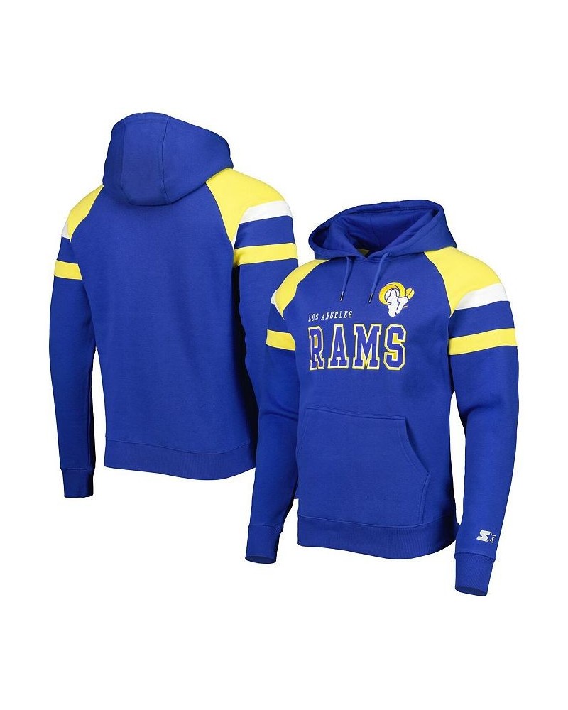 Men's Royal Los Angeles Rams Draft Fleece Raglan Pullover Hoodie $42.40 Sweatshirt