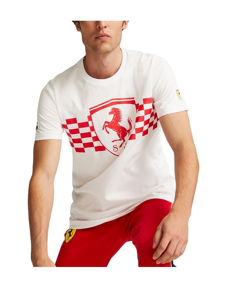 Men's Ferrari Race Tonal Big Shield Short-Sleeve Crewneck T-Shirt White $25.85 T-Shirts