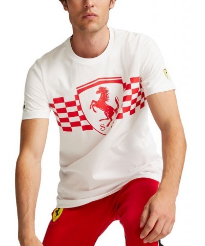 Men's Ferrari Race Tonal Big Shield Short-Sleeve Crewneck T-Shirt White $25.85 T-Shirts