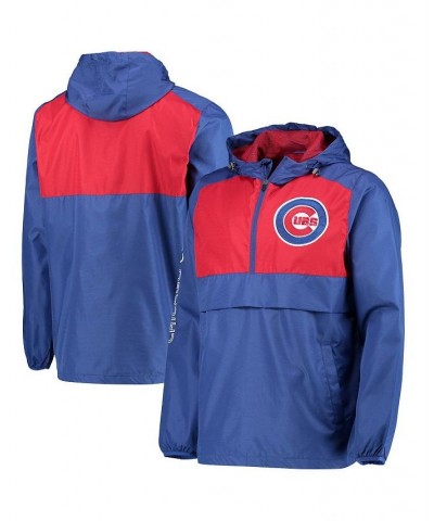 Men's Royal, Red Chicago Cubs Lineman Half-Zip Hoodie $43.00 Jackets