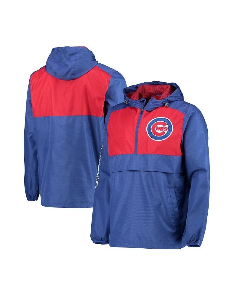 Men's Royal, Red Chicago Cubs Lineman Half-Zip Hoodie $43.00 Jackets