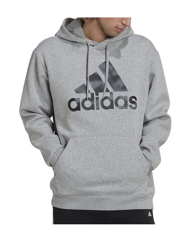 Men's Loose-Fit Camo Logo-Graphic Hoodie Gray $22.54 Sweatshirt