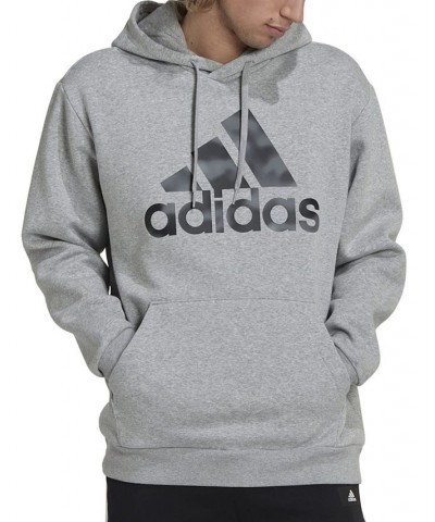 Men's Loose-Fit Camo Logo-Graphic Hoodie Gray $22.54 Sweatshirt