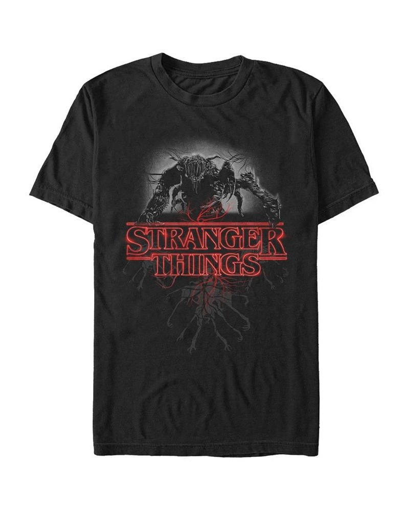 Men's Stranger Things Demogorgan Poster Short Sleeve T-Shirt Black $15.05 T-Shirts