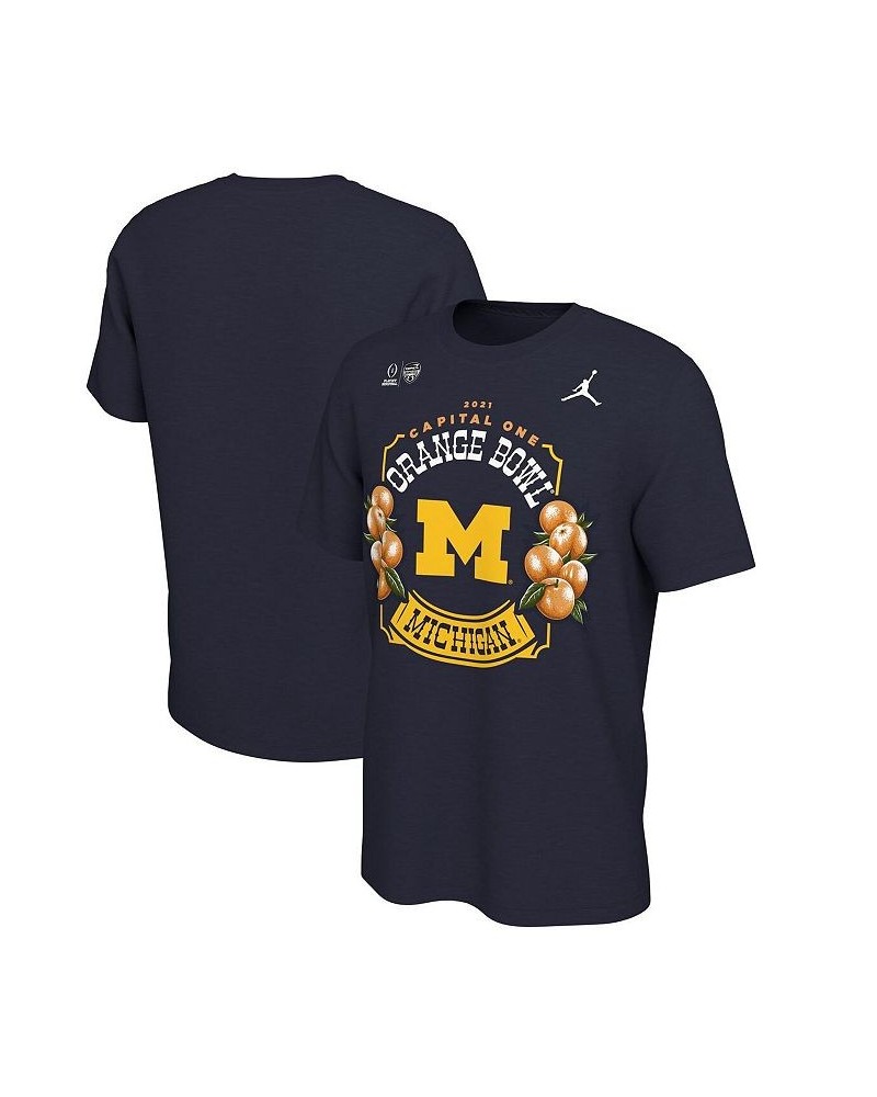 Men's Brand Navy Michigan Wolverines College Football Playoff 2021 Orange Bowl Bound Illustrated T-shirt $18.55 T-Shirts