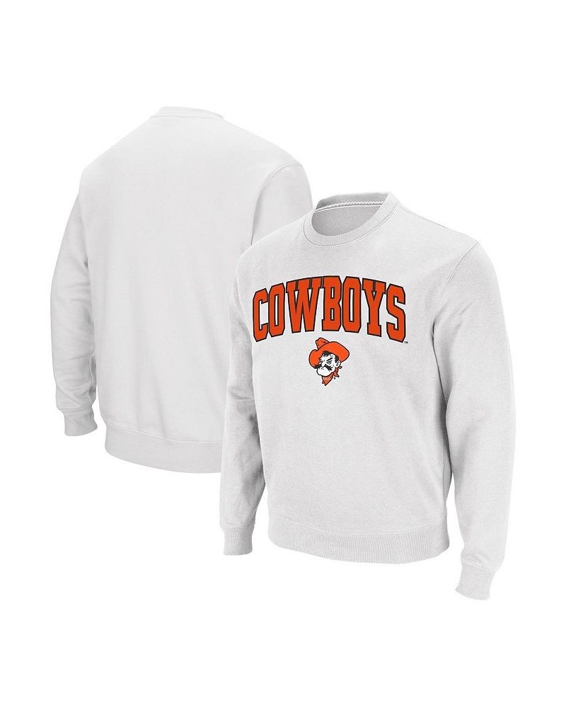 Men's White Oklahoma State Cowboys Arch & Logo Crew Neck Sweatshirt $28.19 Sweatshirt