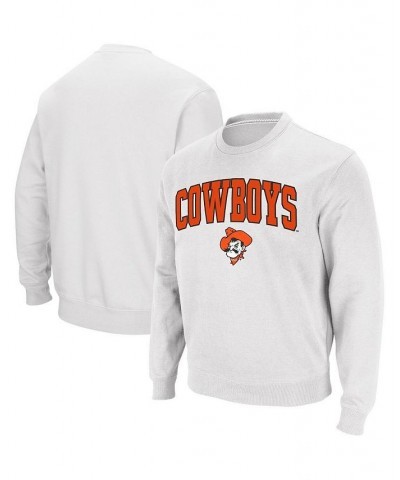 Men's White Oklahoma State Cowboys Arch & Logo Crew Neck Sweatshirt $28.19 Sweatshirt