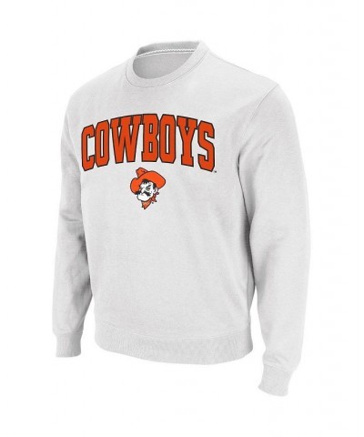 Men's White Oklahoma State Cowboys Arch & Logo Crew Neck Sweatshirt $28.19 Sweatshirt