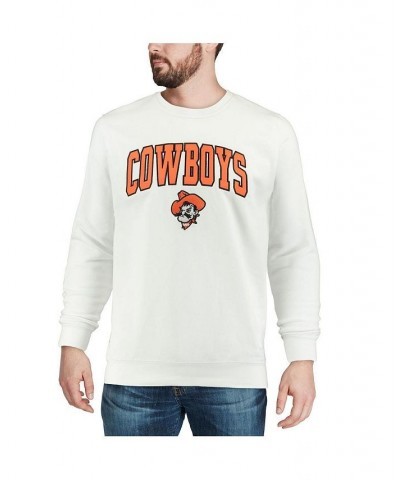 Men's White Oklahoma State Cowboys Arch & Logo Crew Neck Sweatshirt $28.19 Sweatshirt