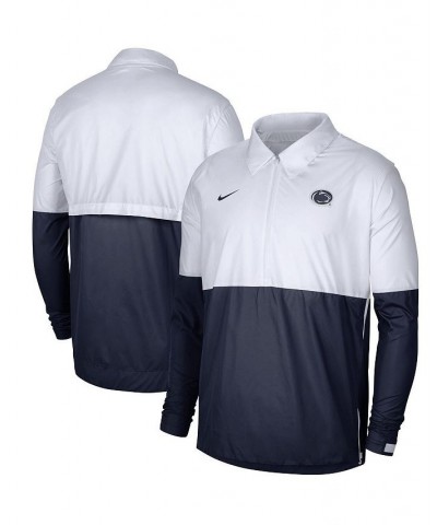 Men's White, Navy Penn State Nittany Lions Half-Zip Lightweight Coaches Jacket $45.89 Jackets