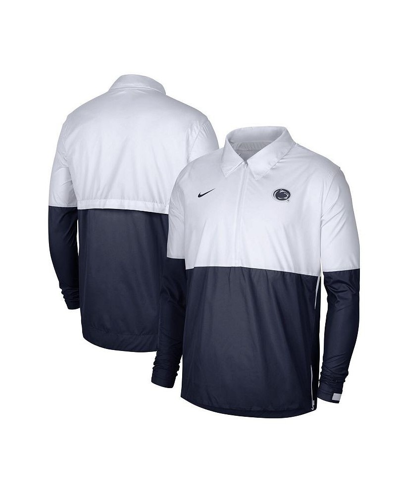 Men's White, Navy Penn State Nittany Lions Half-Zip Lightweight Coaches Jacket $45.89 Jackets