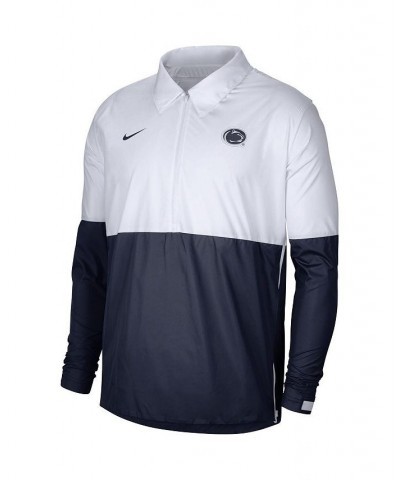 Men's White, Navy Penn State Nittany Lions Half-Zip Lightweight Coaches Jacket $45.89 Jackets